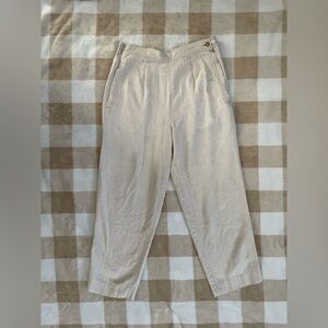 Talbots Beige Linen Pants size 2 with pockets